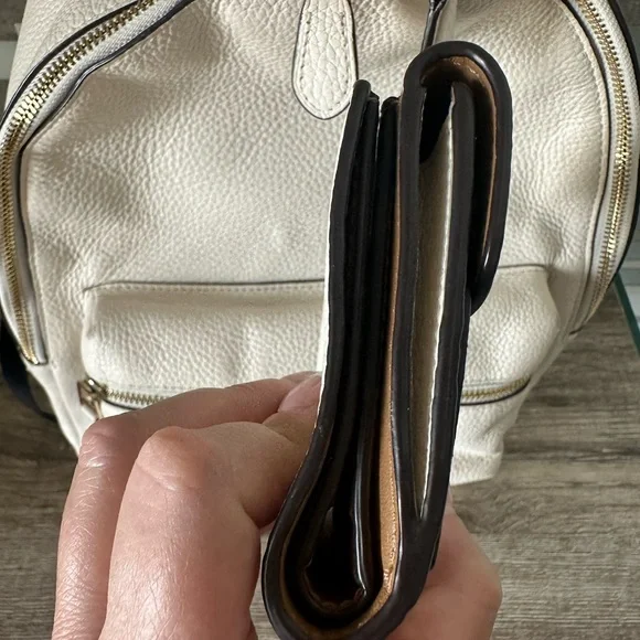 Coach Ivory Mini Backpack with Gold Accents / Bifold Wallet Included - Picture 12 of 16